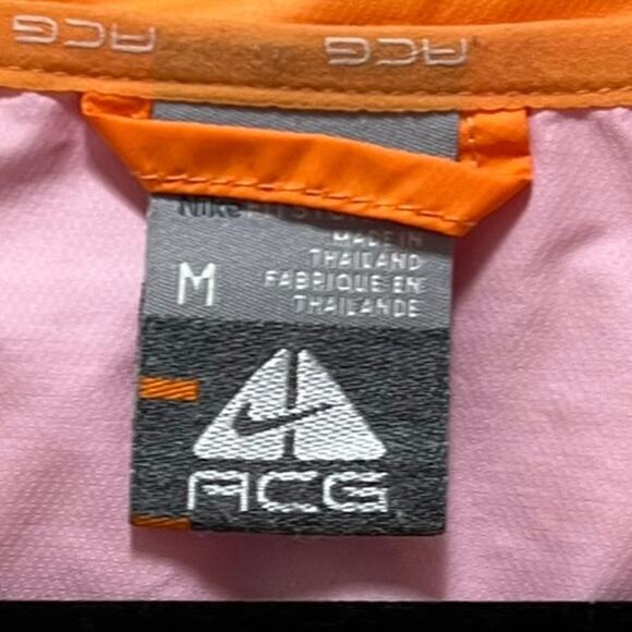 Nike ACG Neon Orange Colorblock Pink Windbreaker Full Zip Jacket Size Medium - Picture 4 of 10